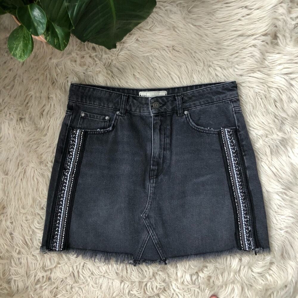 Free People Embellished Denim Mini Skirt - Picture 2 of 6